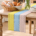 Artoid Mode Yellow Blue Pink Farmhouse Rustic Table Runner 12x72 Inch | Holiday by ArtoidMode