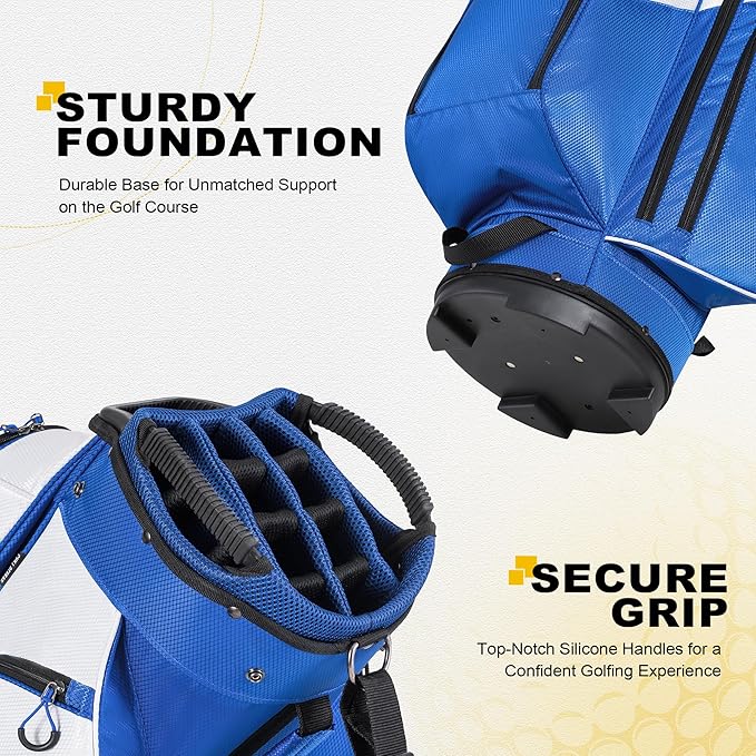 Golf Cart Bag, 15 Way Organizer Divider Top with Handles and Rain Cover