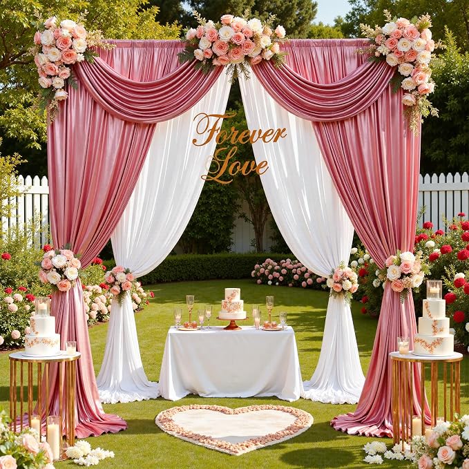 40x10ft Shimmer Rose Gold Sequin Backdrop Curtain - Image 3