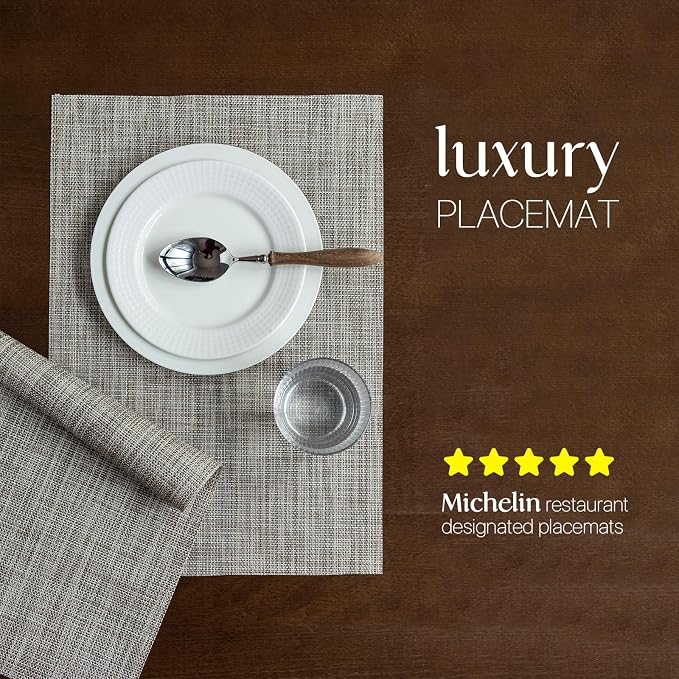 LEXMORE PlaceMats Set of 12 Vinyl/Plastic Woven Place Mats - Image 2
