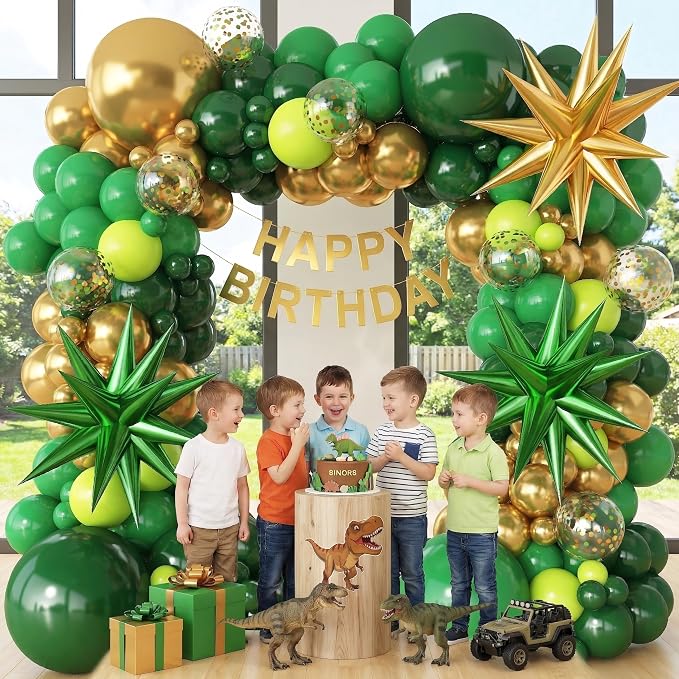 Green and Gold Balloons Garland Arch Kit - Image 3