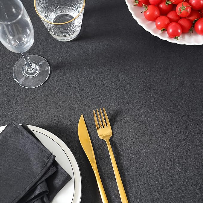 Rectangle Tablecloth 60x120 inch Washable Polyester Fabric Table Cloth for Wedding Party Dining Banquet Decoration（6 Pack 60x120, Black）