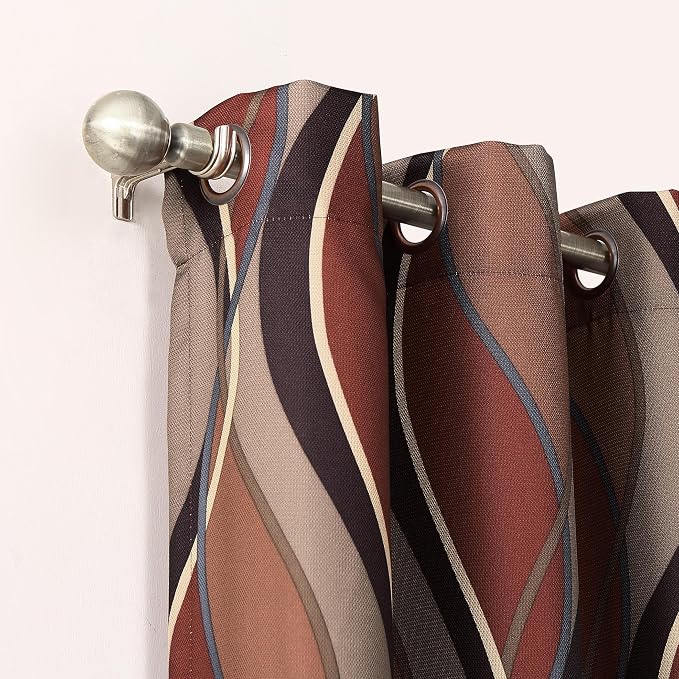 No. 918 Intersect 2-Pack Ogee Print Semi-Sheer Grommet Curtain Panel Pair - Image 2
