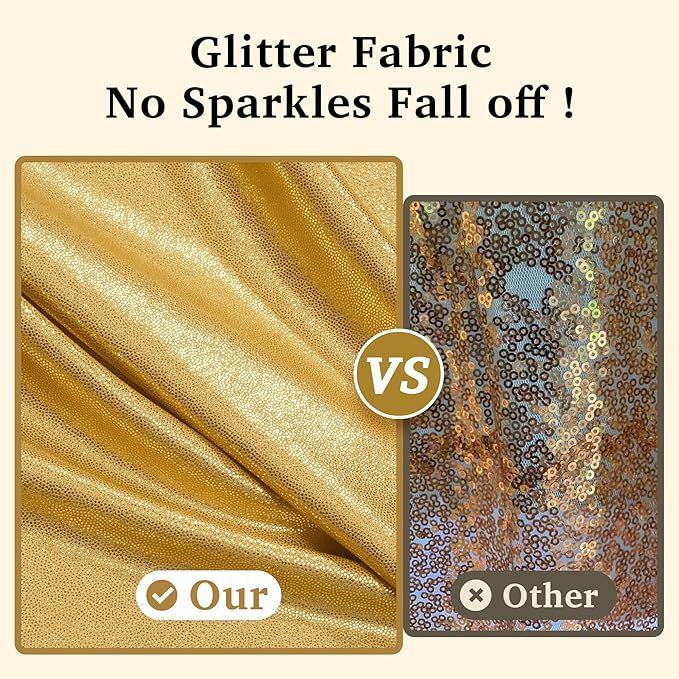 10ft x 10ft Gold Sequin Backdrop Curtain for Parties, Wrinkle Free Thick Glitter Photo Backdrop Drapes 2 Panels 5x10FT Shimmer Back Drop Cloth Shiny Fabric for Wedding Birthday Photography Background