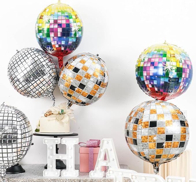 6pcs 22 Inch Colorful Disco Ball Balloons - Image 3