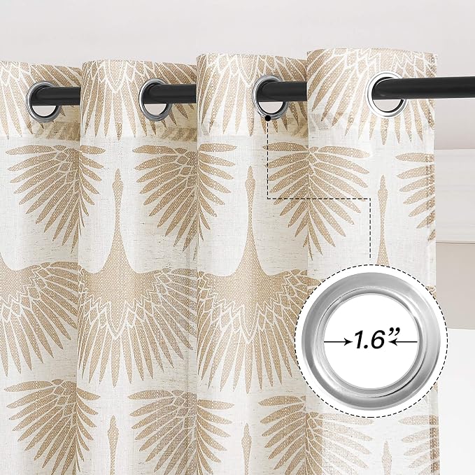 KGORGE 95 inch Long Linen Curtains Semi Sheer Curtains Privacy Protect - Image 3