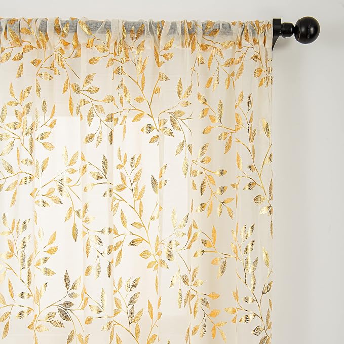 Sutuo Home Ivory Sheer Curtains 96 Inches Long 2 Panels Set, Privacy Voile - Image 3