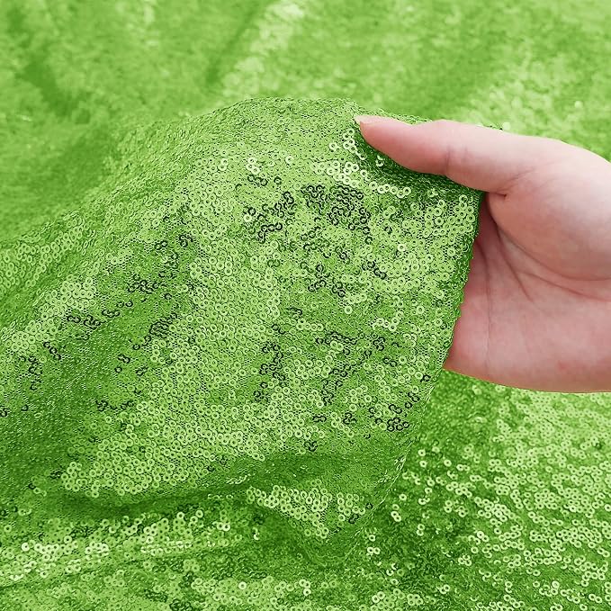 Sugargirl Apple Green Sequin Backdrop Curtain 4FTx8FT Glitter Apple Green - Image 5