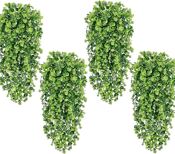 4Pcs Fake Hanging Plants 3ft Fake Plants Vines Greenery | UV Resistant Fake by Waipfaru