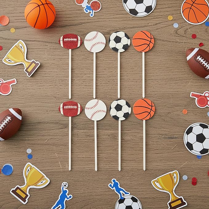 TICIAGA Sports Themed Wooden Floral Picks - Image 3