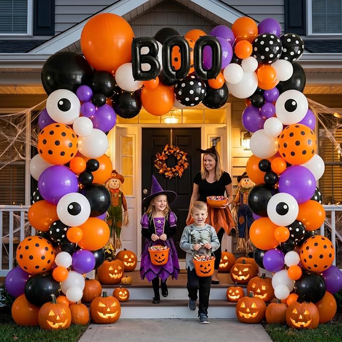 Halloween Balloon Arch Garland Kit, Spooky Party Decorations Background Supplies - Image 7