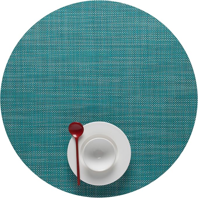 Chilewich Mini Basketweave Placemats, Round Woven Placemats Set of 4 | Reusable by Chilewich