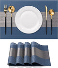 Placemats Set of 4 Washable Indoor | Outdoor Vinyl Place Mats by CADONO