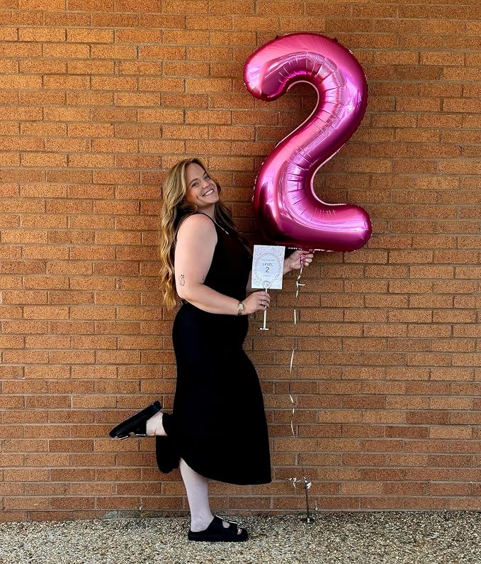 40 Inch Hot Pink Number 7 Balloon, 7th Birthday Party Decorations | 40 Inch Hot - Image 3