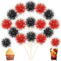 Chinco 100 Pcs Halloween Foil Firework Cupcake Toppers | Sparkle Tinsel Cake by Chinco