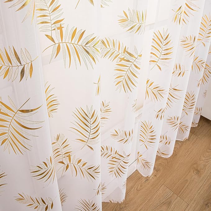 Sutuo Home White Sheer Curtains 96 Inches Long 2 Panels Set, Privacy Window - Image 6