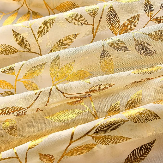 Sutuo Home Beige Sheer Curtains 72 Inch Length 2 Panels Set, Privacy Voile - Image 7
