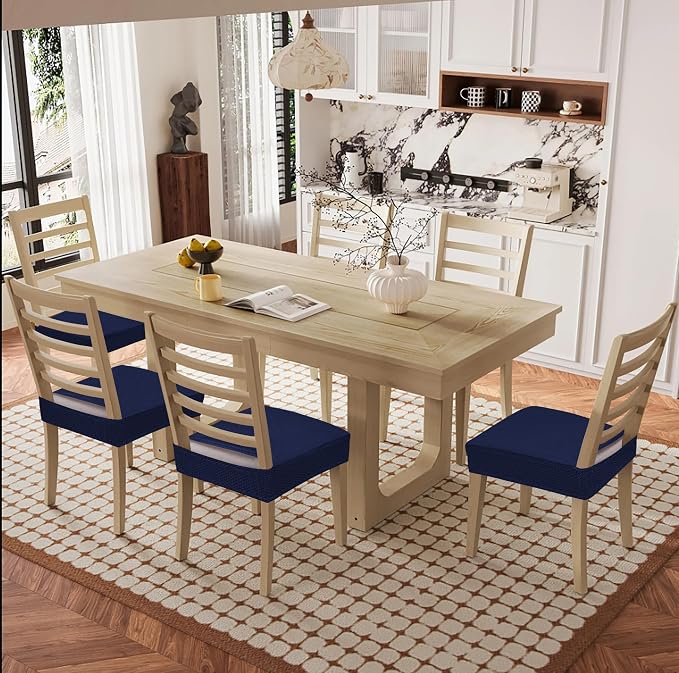 Smiry Waterproof Seat Covers for Dining Room Chairs, No Rear Covers | Stretch - Image 8