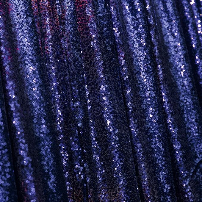 JYFLZQ Navy Blue Sequin Backdrop Curtains 7ft x 7ft 1 Panel Glitter Photo Booth Backdrops Sparkly Photography Background Drapes for Parties Wedding Bridal Showers