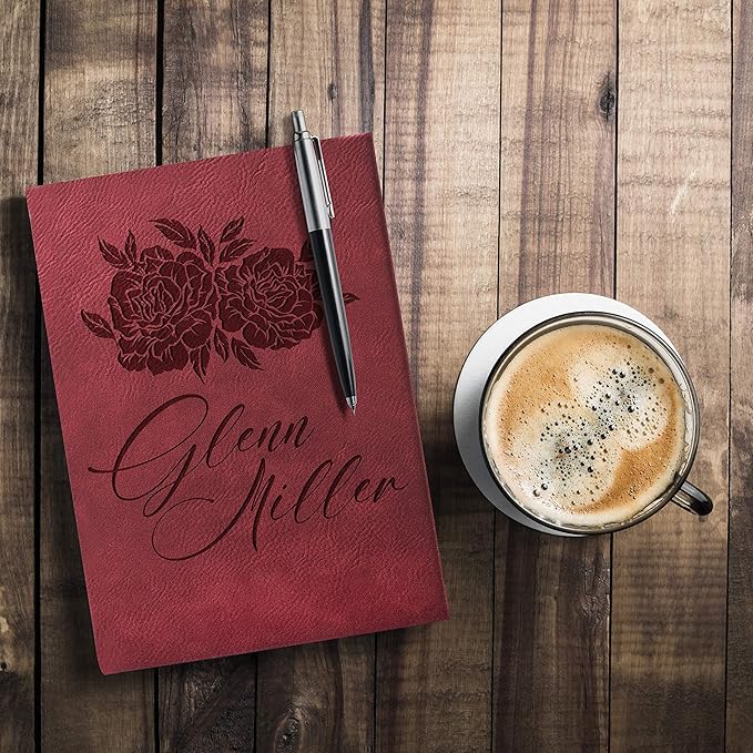 Personalized Leather Journal | Soft Pink, 12 Design | w Text Notebook for Women, Men - Customized Journals to Write In for Women, Diary for Girls - Birthday, Best Friend, Mom, Dad, Office Gift
