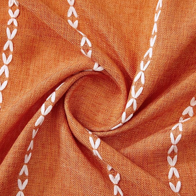 RoomTalks Orange Boho Farmhouse Curtains - Image 5