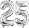 Jonhamwelbor 25 Number Balloons Silver Giant Jumbo Big Large Foil Mylar Number by Jonhamwelbor
