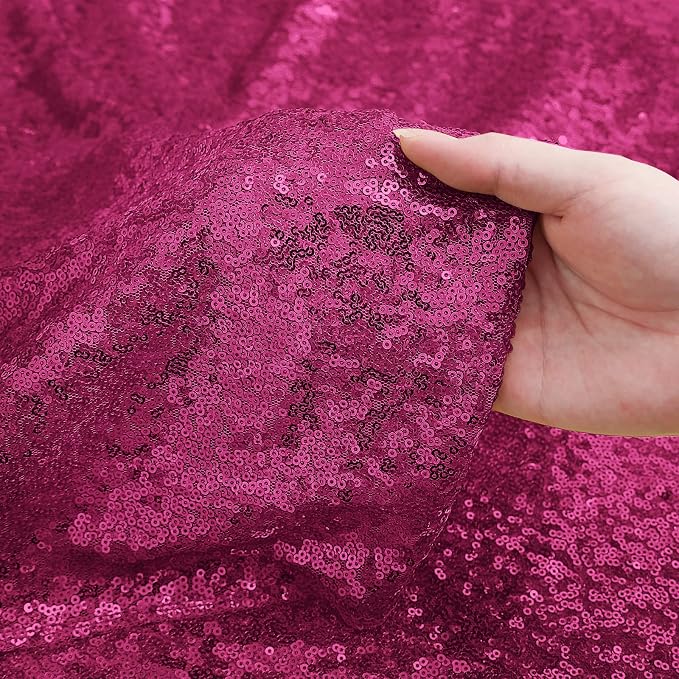 Sugargirl Fuchsia Sequin Backdrop Curtain 4 Panels 2FTx8FT Glitter Fuchsia - Image 5