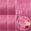 BOMSI 5 Pack Pink Tinsel Curtain Party Backdrop Foil Fringe Birthday Photo by BOMSI