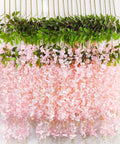 108pcs Artificial Wisteria Flowers 3.6 Feet/Piece Pink Dense Artificial Fake by HanYun