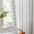 Curtains 63 Inches Long for Living Room Geometric Light Filtering Cotton Back by MEETSKY