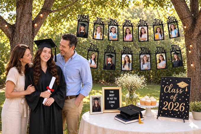 PartyHooman Graduation Photo Banner K-12, Kindergarten to 12th Grade - Image 7