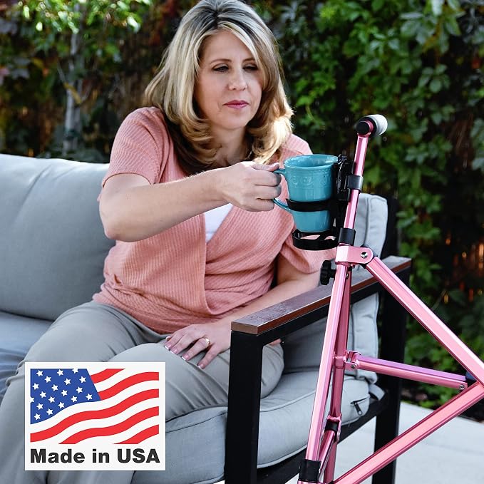 Easy Walker Cup Holder for Rollator Wheelchair Scooter, Adjustable Foldable - Image 8