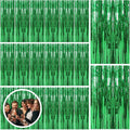 20 Pack Green Streamers Backdrop Jungle Party Decorations Foil Fringe Backdrop by BOMSI