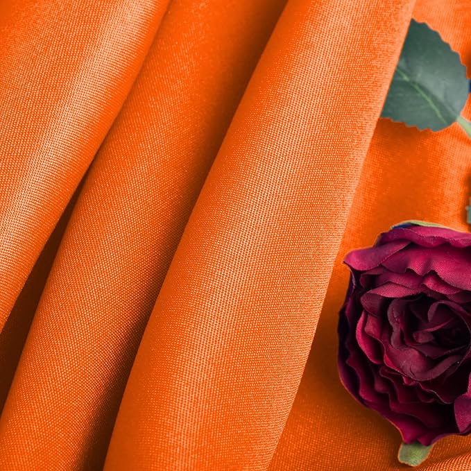 Ascoza 2pack 90 Inch Orange Round Tablecloth in Washable Polyester Fabric for Wedding/Banquet/Restaurant/Parties