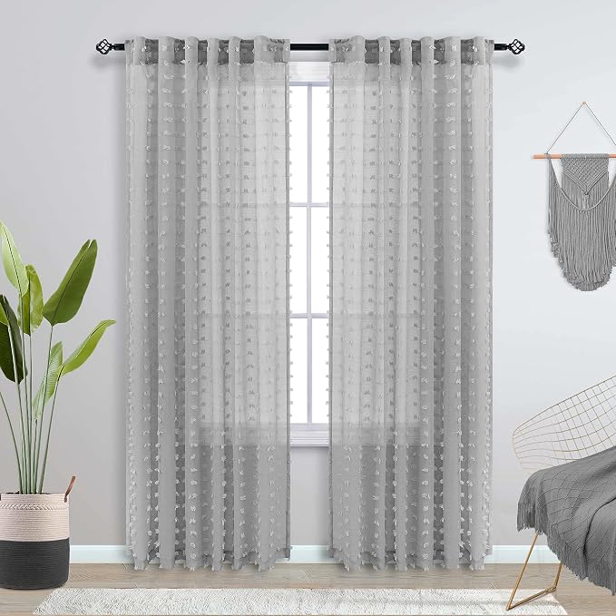 KOUFALL Light Grey Curtains 84 Inch Length - Image 2
