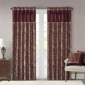 Madison Park Aubrey 2 Panel Curtain Faux Silk Paisley Jacquard, Rod Pocket by MADISONPARK