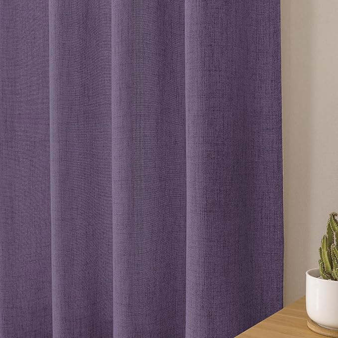 Tollpiz Short Linen Tier Curtains Rod Pocket Semi Sheer Half Kitchen Curtain - Image 8