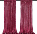Burgundy Sequin Backdrop Curtains Party Photo Glitter Drapes 2 Pcs 2FTx8FT | by B-COOL