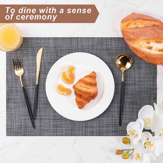 Placemats Set of 6 Washable Indoor/Outdoor Vinyl Place Mats - Image 3