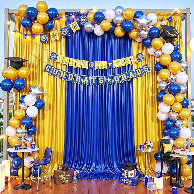 30x10ft Royal Blue Glitter Backdrop Curtain - Image 7