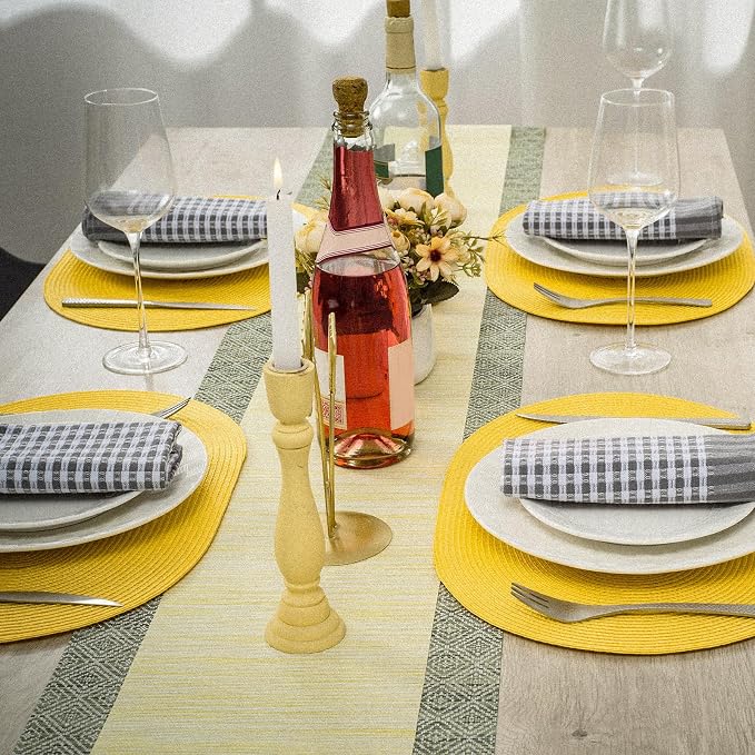 AHHFSMEI Placemats Set of 8 for Dining Table Washable Woven Vinyl Non-Slip - Image 6