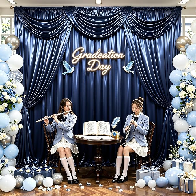 40x10ft Navy Blue Glitter Backdrop Curtain - Image 6