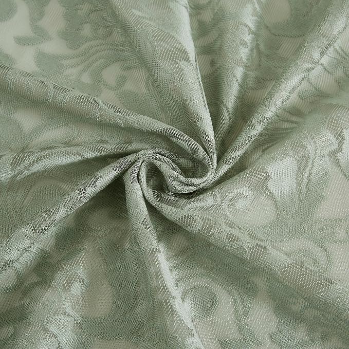 Bujasso Sage Green Lace Sheer Curtains - Image 3