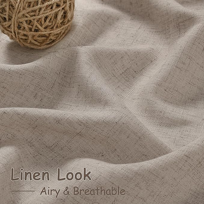 Ecru Linen Curtains 80 Inch Length - Image 3