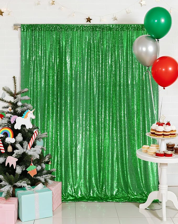 Eternal Beauty Green 3mm Sequin Backdrop 8x10 Ft - Image 6