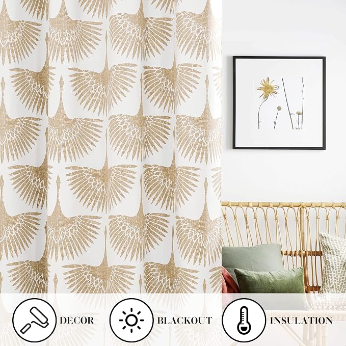 KGORGE Printed Curtains Bohemian Floral and Animal Pattern - Image 7