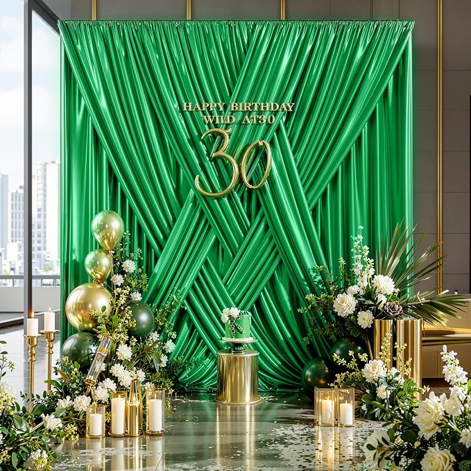 20x10FT Green Sequin Backdrop Curtain - Image 8