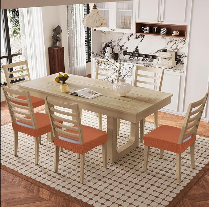 Smiry Waterproof Seat Covers for Dining Room Chairs, No Rear Covers | Stretch - Image 8