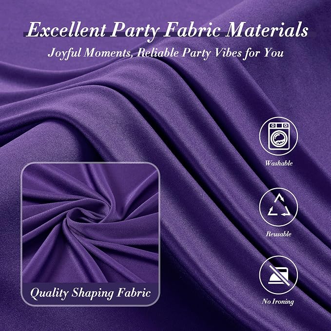 50 ft x 10 ft Wrinkle Free Purple Backdrop Curtain - Image 5