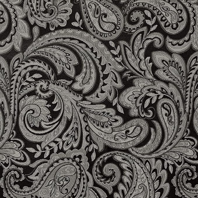 Madison Park Aubrey 2 Panel Curtain Faux Silk Paisley Jacquard, Rod Pocket - Image 11